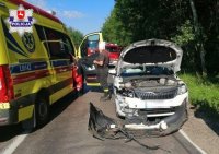 zdjęcie przedstawia zdarzenie drogowe w Ostrowie Lubelskim