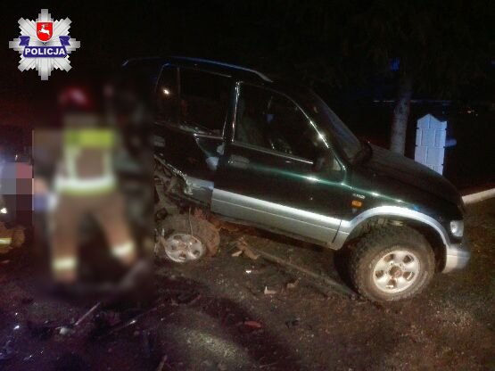 zdjecie przedstawia zdarzenie drogowe w Skrobowie