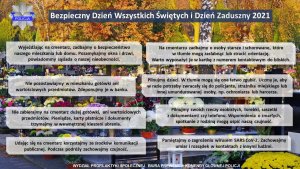 plakat akcji bezpieczny dzień wszystkich świętych i dzień zaduszny