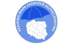 zdjęcie przedstawia plakat Mapę Polski koloru białego i niebieskie napisy