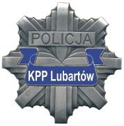 na zdjęciu gwiazda policji koloru srebrnego i biały napis KPP Lubartów
