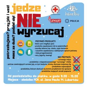 na zdjęciu plakat akcji JedzeNIE wyrzucaj