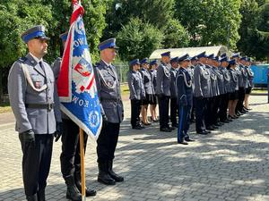 na zdjęciu policjanci podczas uroczystości Święta Policji w Komendzie Powiatowej Policji w Lubartowie